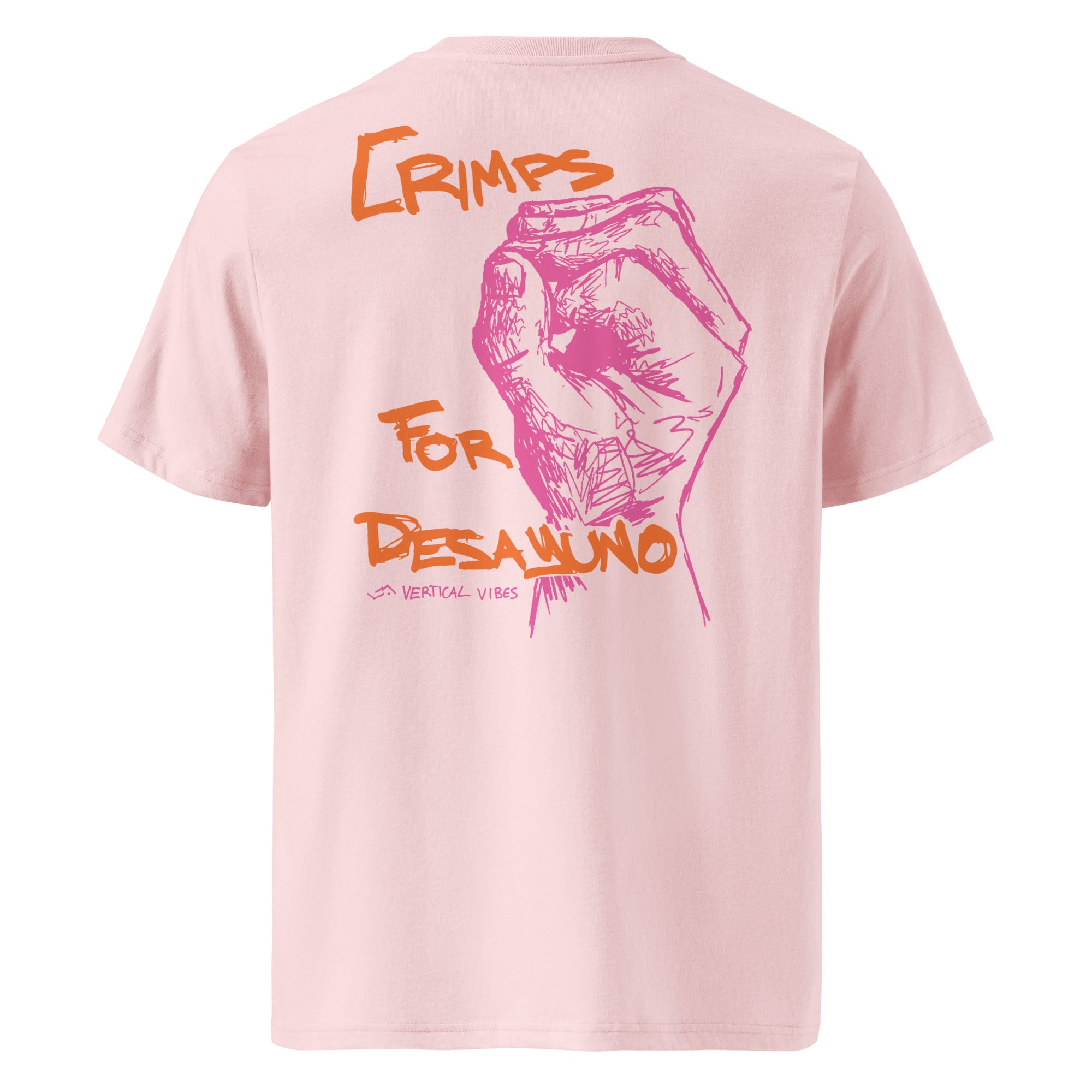 climbing hand on t-shirt